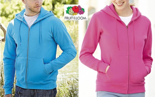 Fruit of the Loom Zip Capuche Homme et Femme 280g (62062+62118)