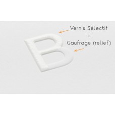 Brochure agrafée carrée 21 x 21cm - Pelliculage + Vernis Sélectif + Gaufrage