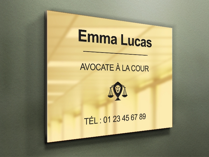 plaque professionnelle laiton